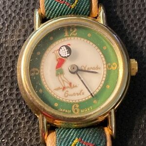 Vintage Xanadu Ladies Golf watch with matching leather & fabric Band - used